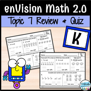 Preview of enVision Math 2.0 | Kindergarten Topic 7: Review and Quiz