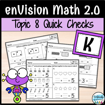 Preview of enVision Math 2.0 | Kindergarten Topic 8: Quick Checks