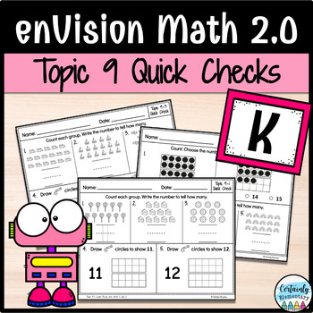 Preview of enVision Math 2.0 | Kindergarten Topic 9: Quick Checks