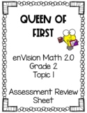 enVision Math 2.0 NY Grade 2 Topic 1 Assessment Review Sheet