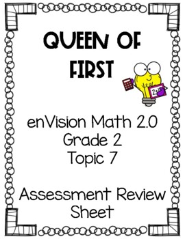 Preview of enVision Math 2.0 NY Grade 2 Topic 7 Assessment Review Sheet