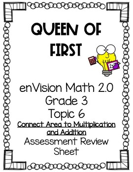 Preview of enVision Math 2.0 NY Grade 3 Topic 6 Assessment Review