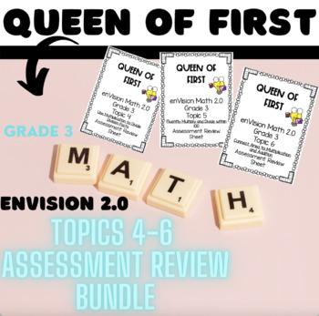 Preview of enVision Math 2.0 NY Grade 3 Topics 4-6 Assessment Review BUNDLE