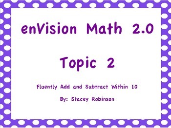 Preview of enVision Math 2.0 Topic 2 Flipchart Grade 1