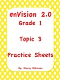 enVision Math 2.0  Topic 3  Complete Set  Practice Sheets Grade 1