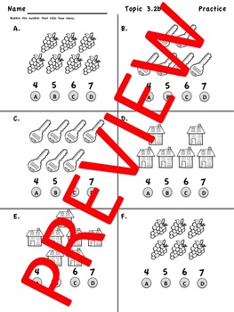 enVision Math 2.0 Topic 3 Kindergarten Practice Sheets by Stacey Robinson