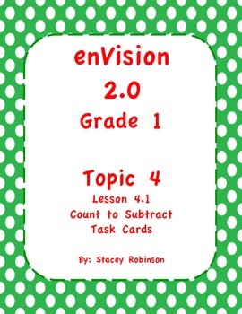 Preview of enVision Math 2.0 Topic 4 Lesson 1 Task Cards Grade 1