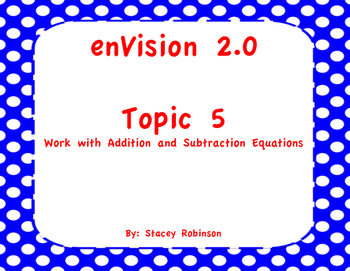 Preview of enVision Math 2.0 ~Topic 5~  Grade 1  Flipchart