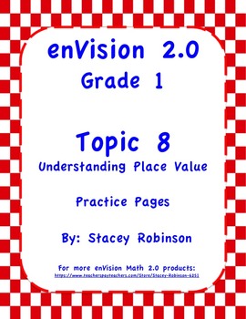 enVision Math 2.0 Topic 8 Complete Set Practice Sheets Grade 1