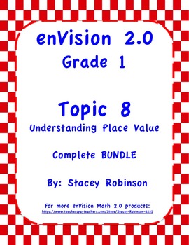 Preview of enVision Math 2.0  Topic 8   Grade 1  BUNDLE