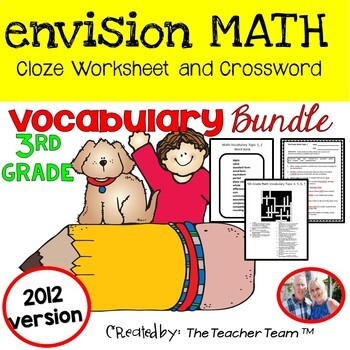 Preview of enVision Math 3rd Grade Vocabulary Activities Full Year BUNDLE