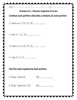 envision math 4th grade 14 1 number sequences by joanna riley