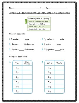 Preview of enVision Math 4th Grade - Topic 13 (2016) - Find Equivalence in Units of Measure