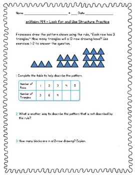 enVision Math 4th Grade - Topic 14 - Generate and Analyze Patterns