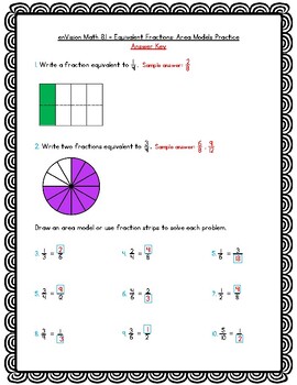 enVision Math 4th Grade - Topic 8 - Fraction Equivalence and Ordering