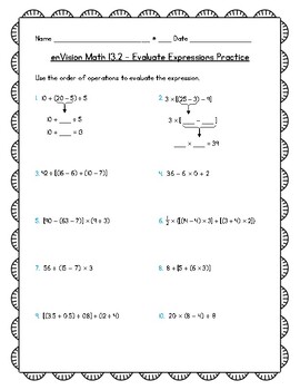 Preview of enVision Math 5th Gr - Topic 13 (2016) - Write & Interpret Numerical Expressions