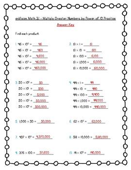 Envision Math 5th Grade Topic 3 3 1 Multiply Greater Numbers By Power Of 10