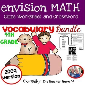 Preview of enVision Math 4th Grade Vocabulary Activities Full Year Bundle