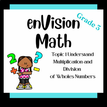 Preview of enVision Math Vocabulary Words Topic 1 Understand Multiplication and Division