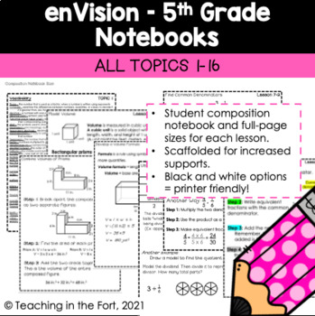 Preview of enVision Student Notebooks 5th Grade - ALL TOPICS Bundle