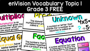 Preview of enVision Vocabulary Topic 1 Grade 3 FREE