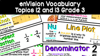 Preview of enVision Vocabulary Topics 12 and 13 Grade 3