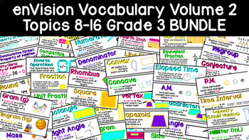 Preview of enVision Vocabulary Volume 2 Topics 8-16 Grade 3 BUNDLE