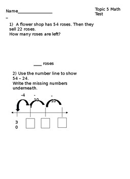 Preview of enVisions Grade 2 Topic 5 Revised Math Test
