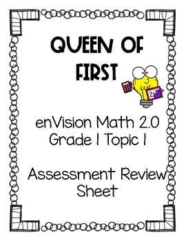 Preview of enVisions Math 2.0 NY Grade 1 Topic 1 Assessment Review Sheet