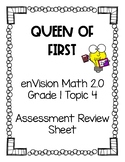 enVisions Math 2.0 NY Grade 1 Topic 4 Assessment Review Sheet