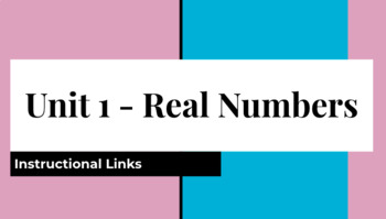 Preview of enVisions Math - Unit 1: Real Numbers Instructional Links (Grade 8)
