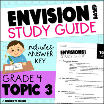 Preview of enVision Math Study Guide on Topic 3 for Grade 4