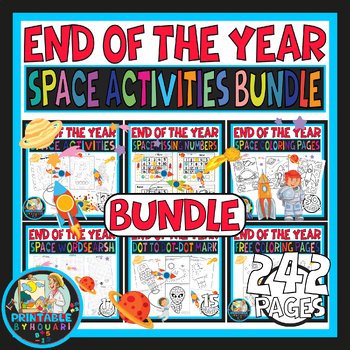 Preview of end-beginning of the year-space Astronaut activities full space bundle for kids