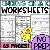 Ending CK and K Worksheets and Sorts, Color by Code, Myste