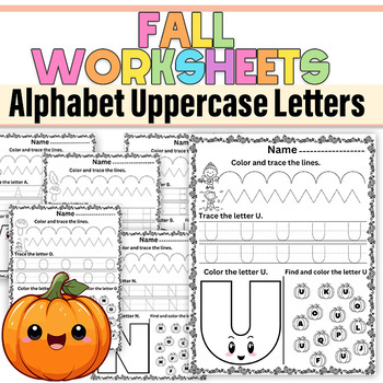 Preview of Fall Preschool Phonics | October fall Phonics Morning Work | Uppercase  Letters