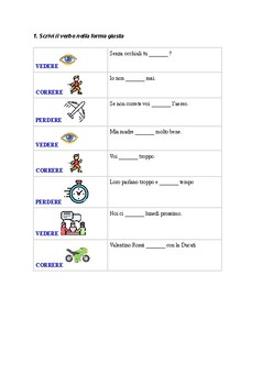 Preview of esercizi verbi in -ere con immagini exercise Italian verbs in -ere with pictures