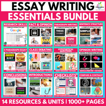 Preview of Essay Writing Power Pack | Features, Structures, Units, Graphic Organizers