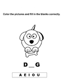 exercise book Coloring pictures and adding vocabulary for 