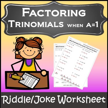 Preview of Free Algebra Activities {Factoring Trinomials Activity Free} {Algebra Free}