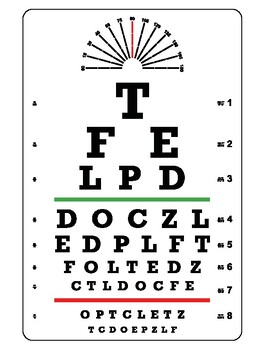 Kindergarten Snellen Eye Chart