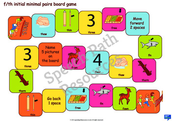 Preview of f/th Initial Minimal Pairs - Board Game