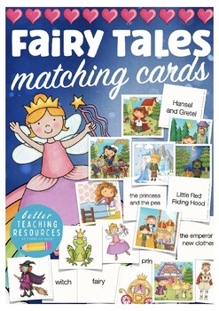 Preview of fairy tales matching cards - English, ESL vocabulary game for primary school