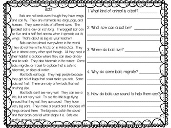 cold reads fall comprehension goodies second created