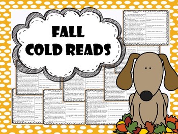 Preview of Fall Comprehension Cold Reads