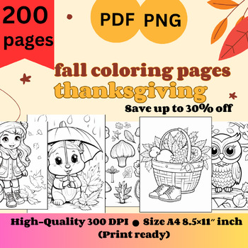 Preview of thanksgiving coloring pages-november coloring pages Bundle- coloring sheets fall