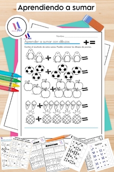 Preview of fall picture addition math worksheets
