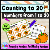 fall theme, Counting to 20, arranging numbers and missing 