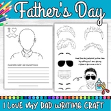 father's day : I Love My Dad color cut, glue and Writing Activity