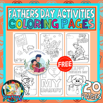 Preview of fathers day cativities- free coloring pages for kids- freebies fathers day pages