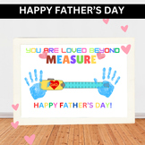 fathers day handprint you are loved beyond measure tape me